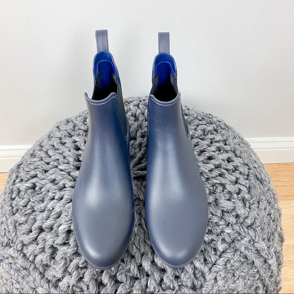 J. Crew Chelsea Short Rain Boot Blue - Picture 2 of 6